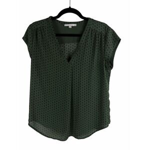 Fun2fun green with black dots blouse- size m